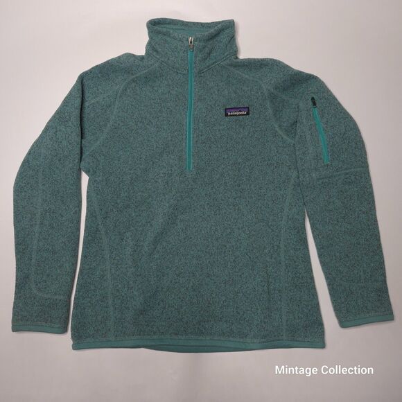 Patagonia Better Sweater Women's Teal Fleece 1/4 Quarter Zip Pullover Jacket S - Picture 2 of 10